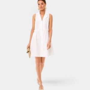 TUCKERNUCK crisp, white sleeveless Oxford dress. Size medium.